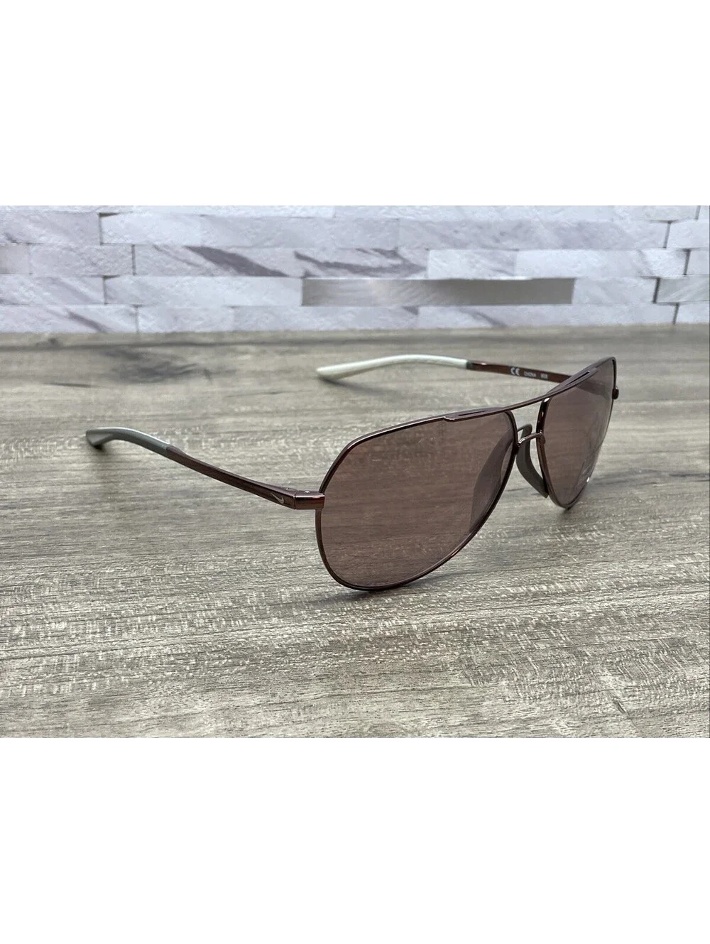 Nike Outrider E EV1086 220 Sunglasses Walnut Gold Bronze Frame Nike Course NWOT